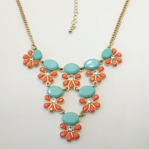 Charming Charlie Coral & Turquoise Necklace